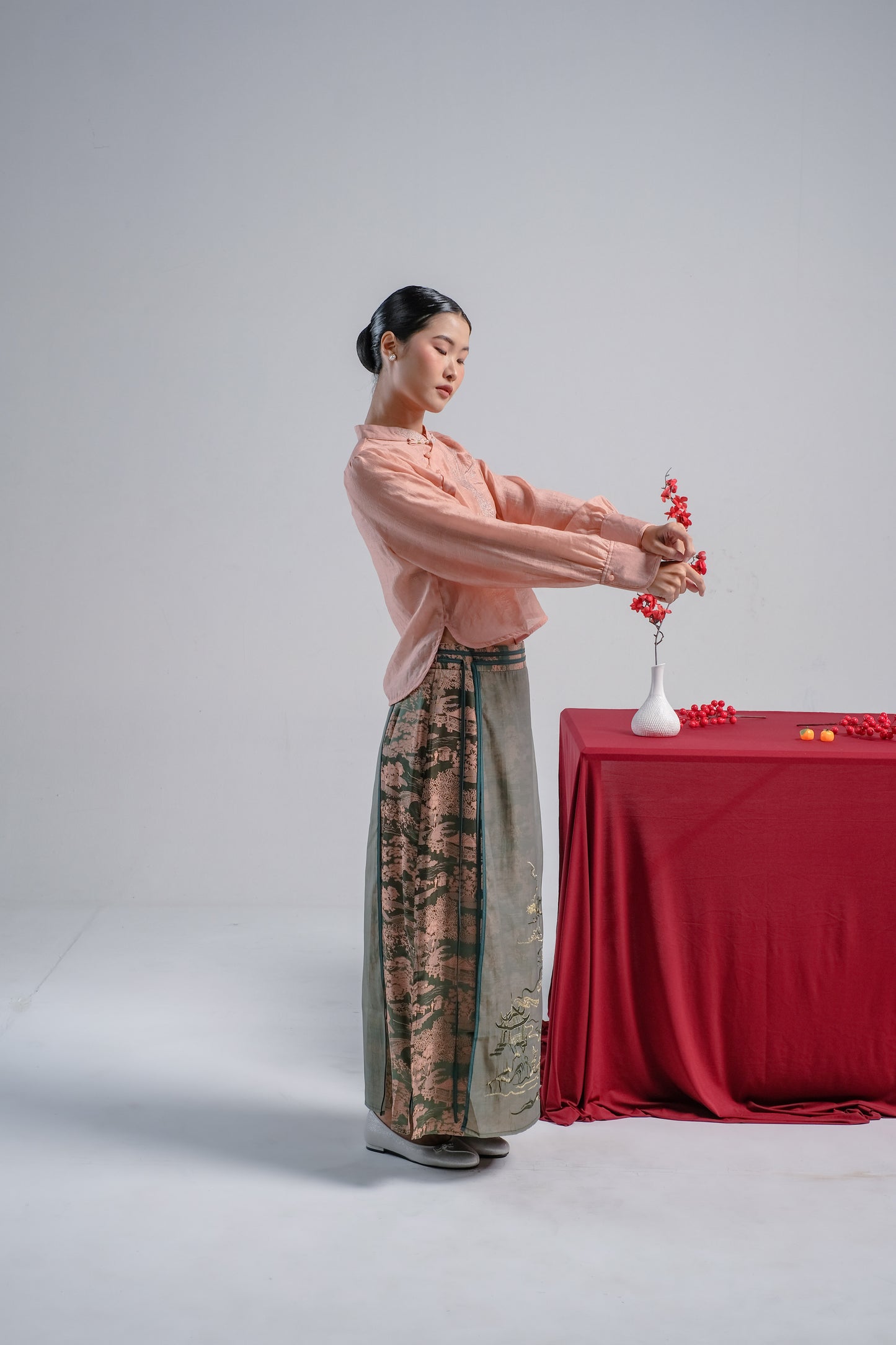LETA EMBROIDERY BLOUSE - CHEONGSAM BLOUSE SILK