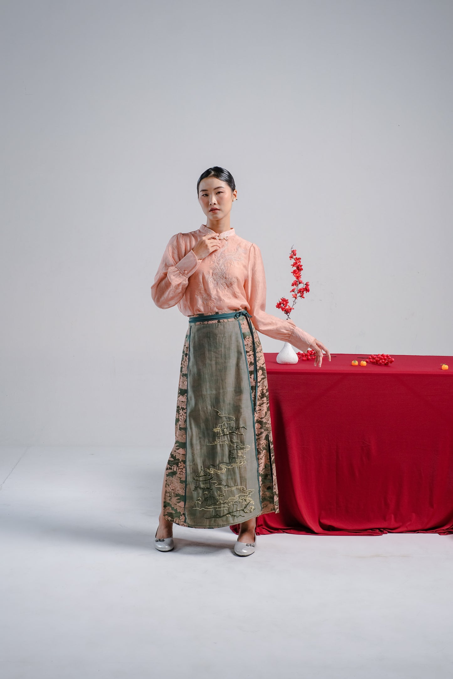 LETA EMBROIDERY BLOUSE - CHEONGSAM BLOUSE SILK