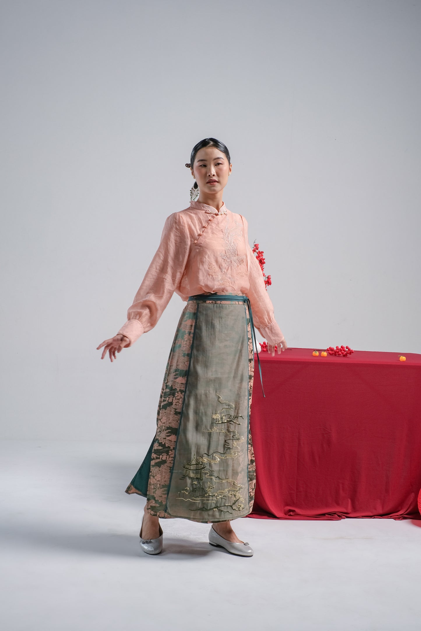 LETA EMBROIDERY BLOUSE - CHEONGSAM BLOUSE SILK