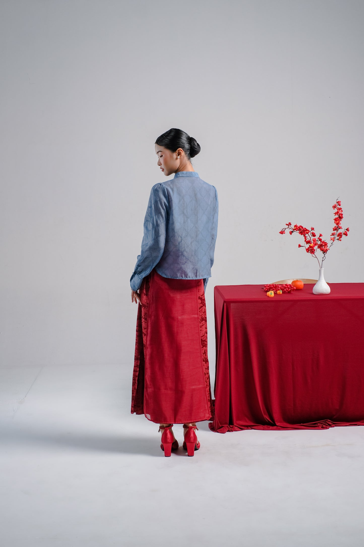 LETA EMBROIDERY BLOUSE - CHEONGSAM BLOUSE SILK