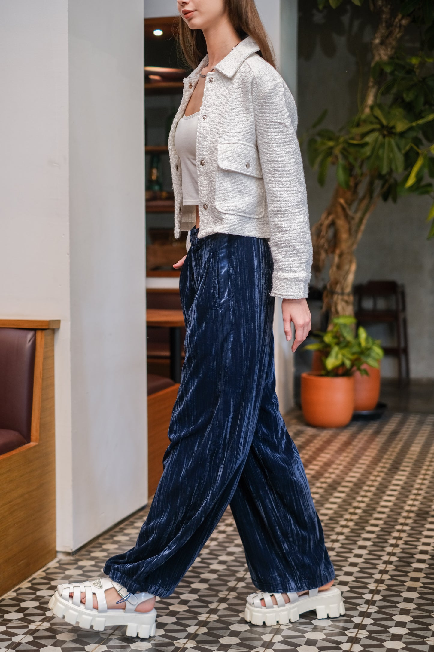 CARLA - KARINA VELVET FLARE PANT