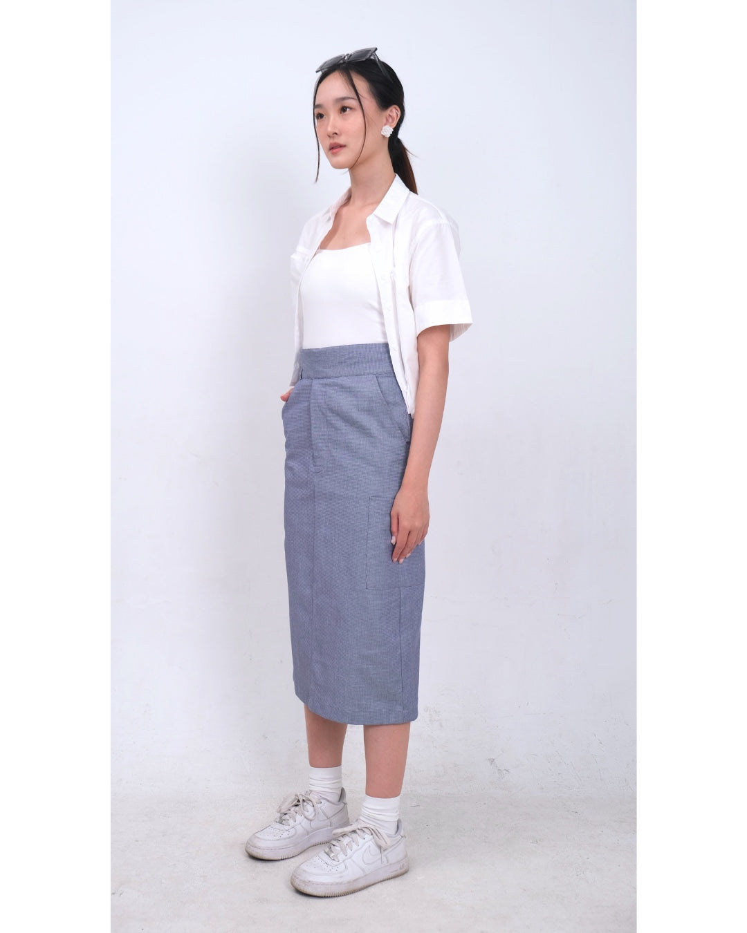 CARLA - INARI COTTON PENCIL SKIRT/ ROK MIDI PENSIL KATUN