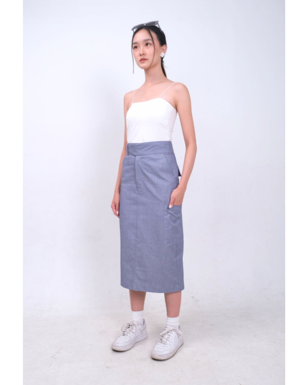 CARLA - INARI COTTON PENCIL SKIRT/ ROK MIDI PENSIL KATUN