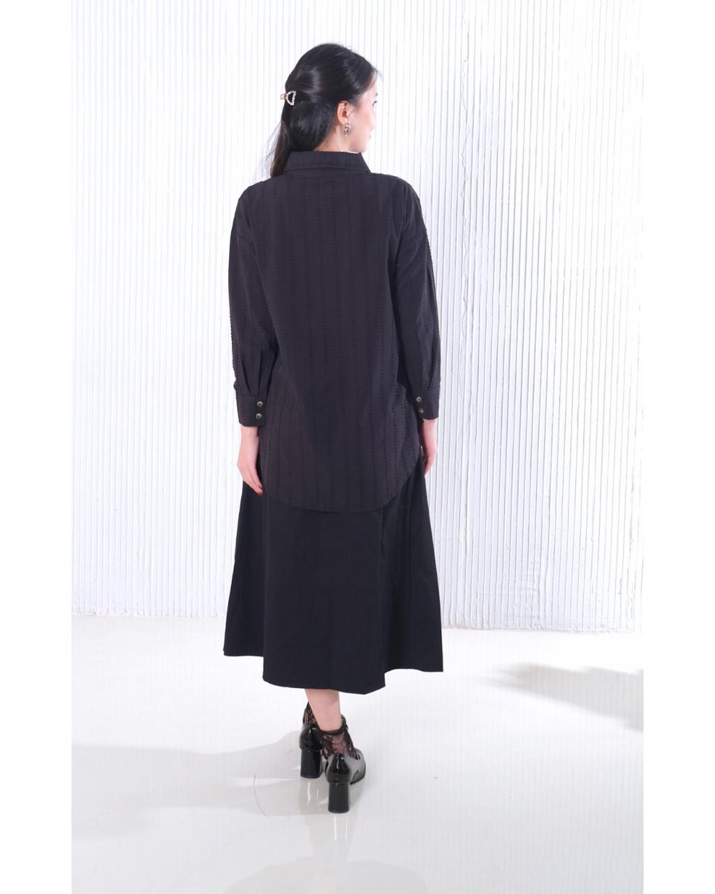 CARLA - ILONA LONG SLEEVE COTTON BLOUSE / KEMEJA TANGAN PANJANG BAHAN KATUN TEKSTUR