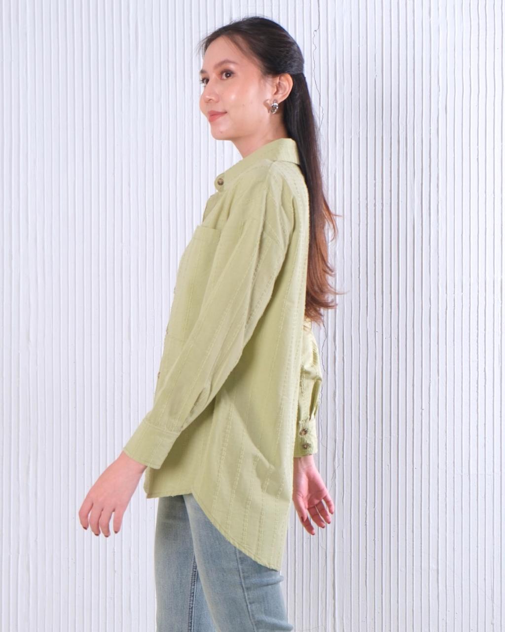 CARLA - ILONA LONG SLEEVE COTTON BLOUSE / KEMEJA TANGAN PANJANG BAHAN KATUN TEKSTUR