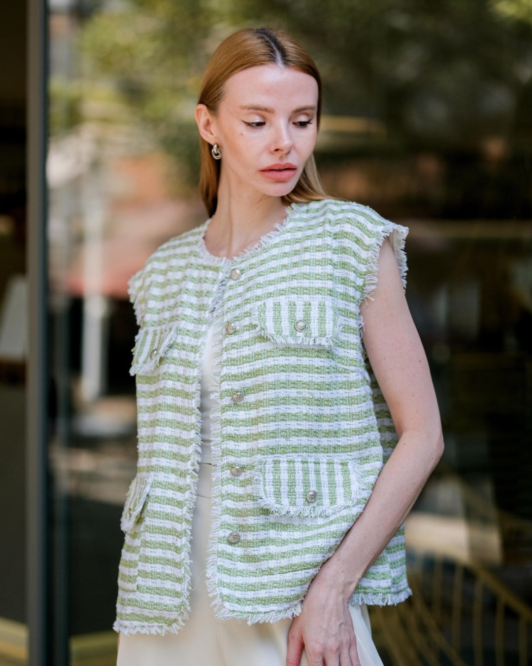 CARLA - IGNITA TWEED OUTER/ ATASAN TWEED OUTERWEAR WITH POCKET