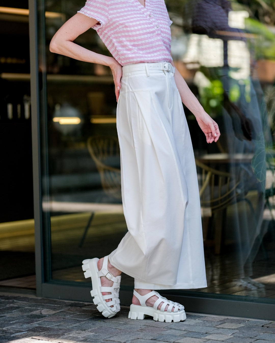 CARLA - JESICA FLARE PANT WITH BELT/ CELANA FLARE + IKAT PINGGANG BAHAN KATUN