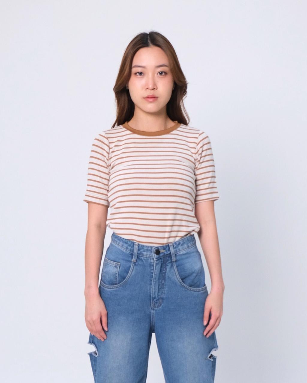 CARLA - KEZY STRIPE BASIC T-SHIRT