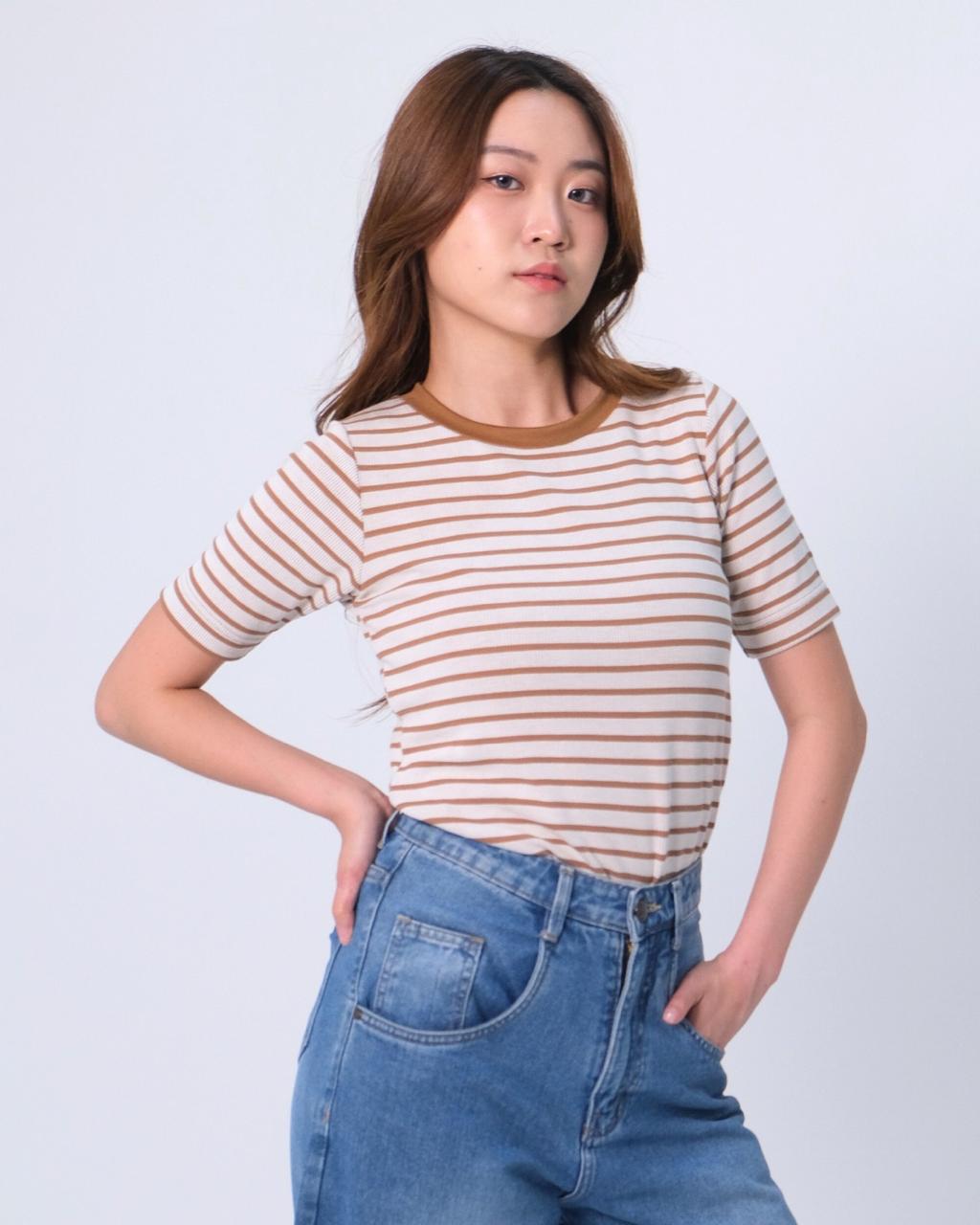 CARLA - KEZY STRIPE BASIC T-SHIRT
