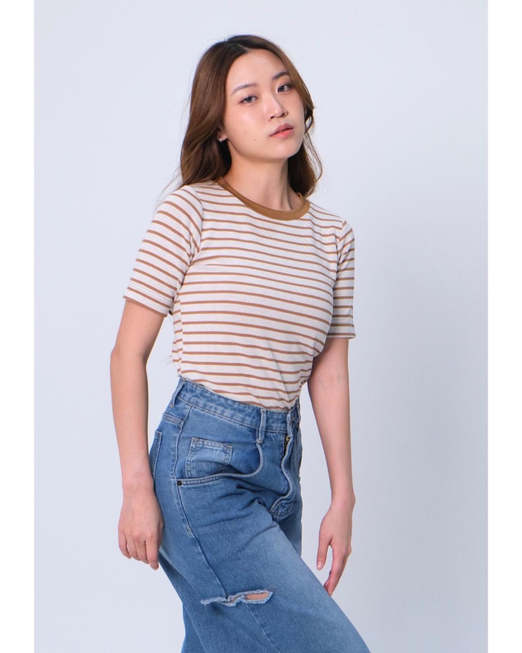 CARLA - KEZY STRIPE BASIC T-SHIRT