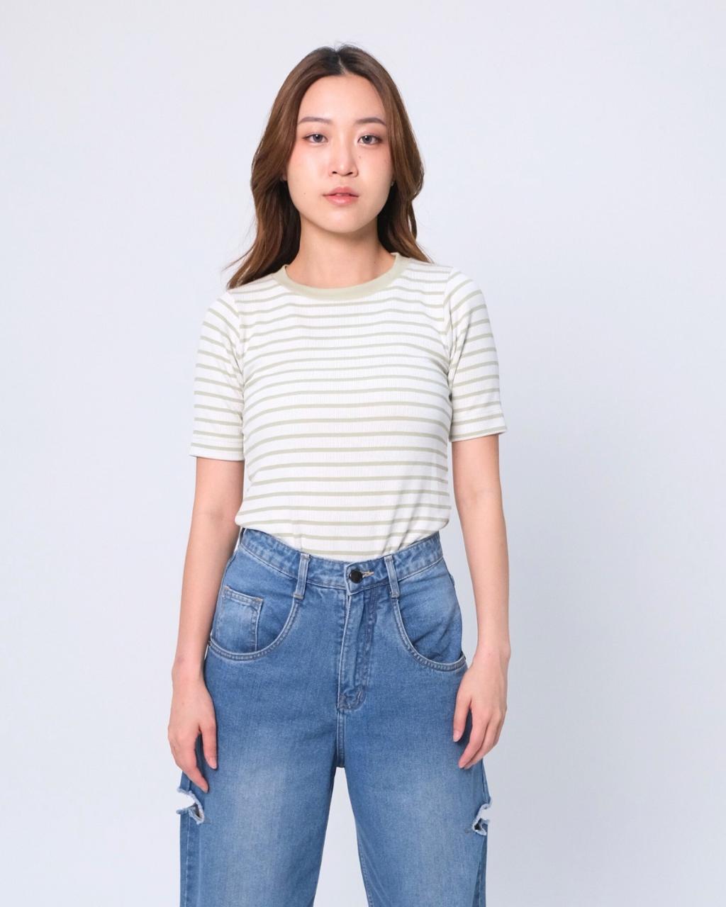 CARLA - KEZY STRIPE BASIC T-SHIRT