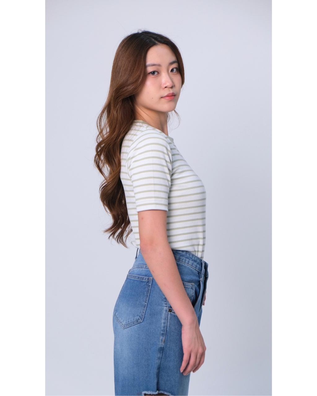 CARLA - KEZY STRIPE BASIC T-SHIRT