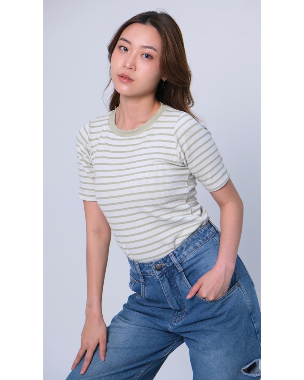 CARLA - KEZY STRIPE BASIC T-SHIRT