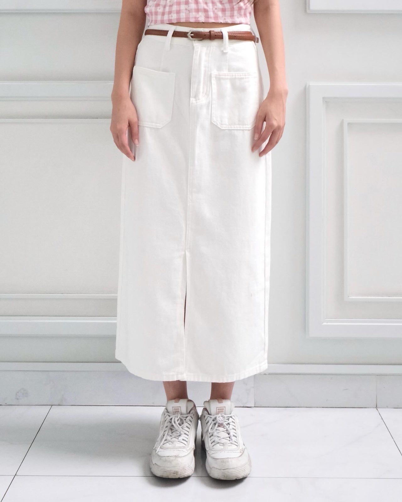 CARLA - LANA WHITE DENIM SKIRT