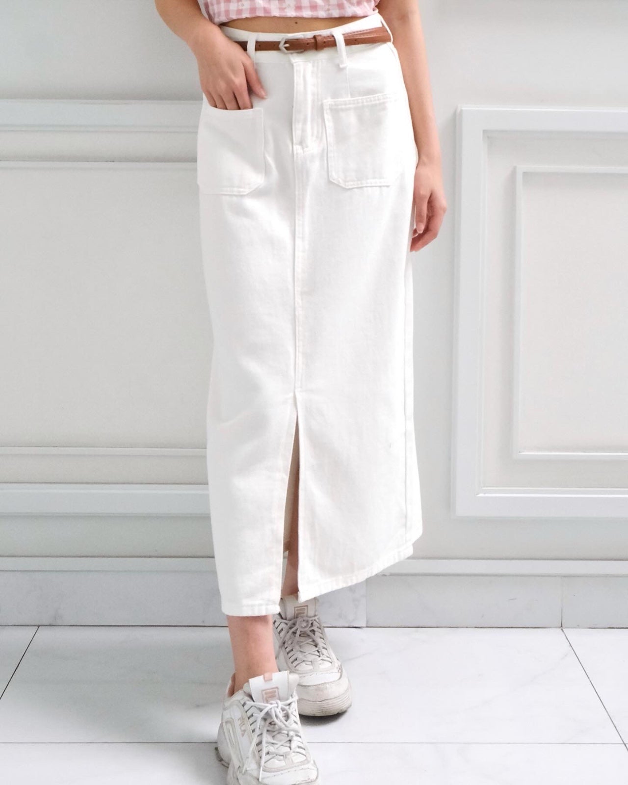 CARLA - LANA WHITE DENIM SKIRT