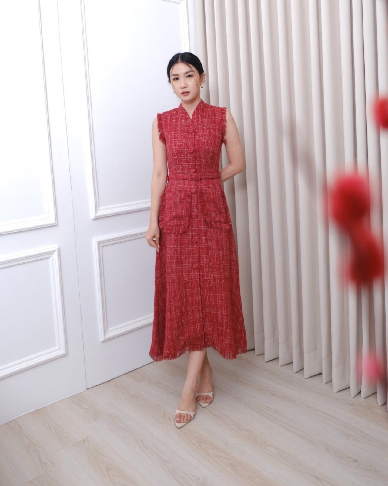 58056 LOUISA DRESS TWEED WITH BELT