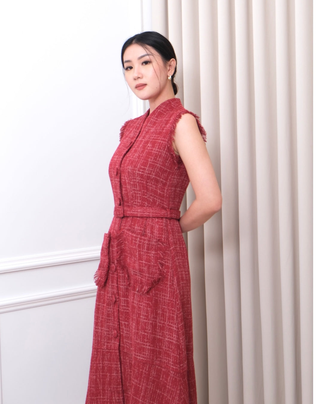 58056 LOUISA DRESS TWEED WITH BELT