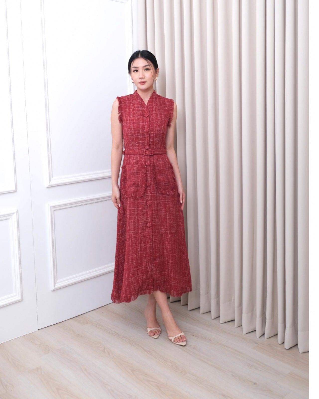 58056 LOUISA DRESS TWEED WITH BELT