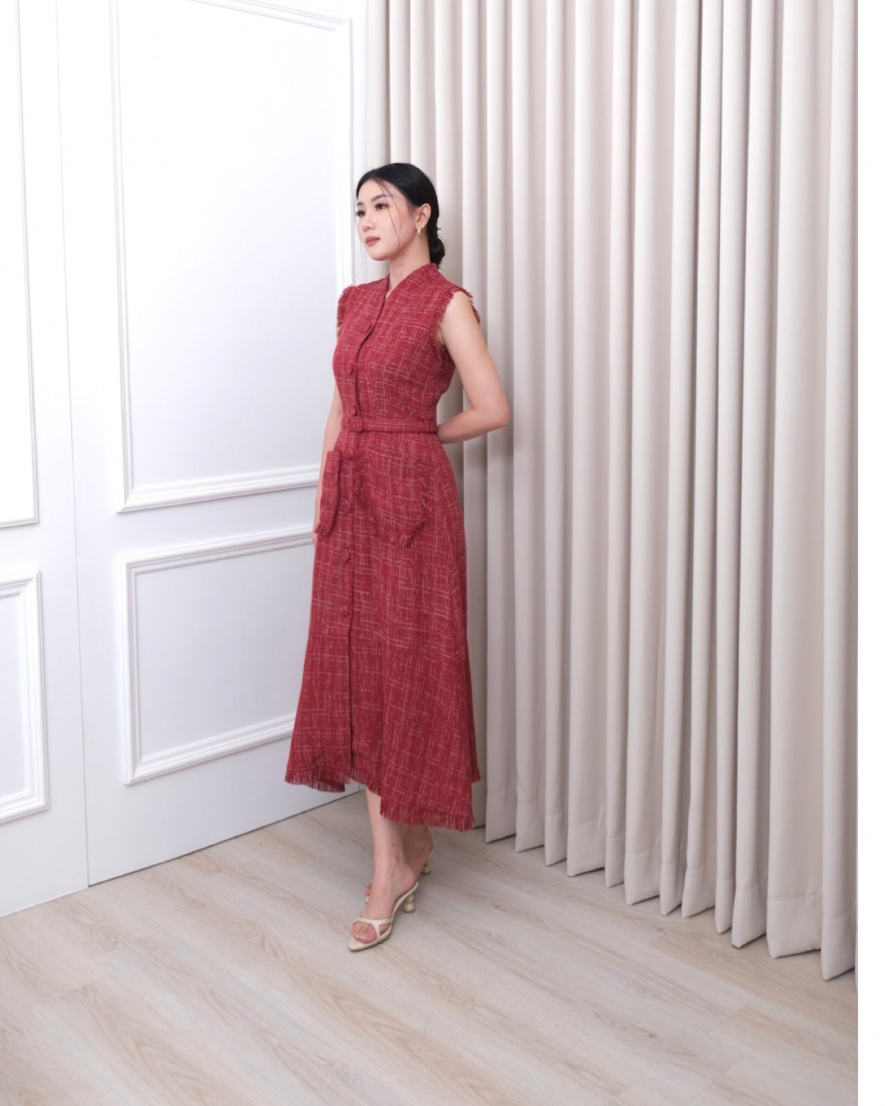 58056 LOUISA DRESS TWEED WITH BELT
