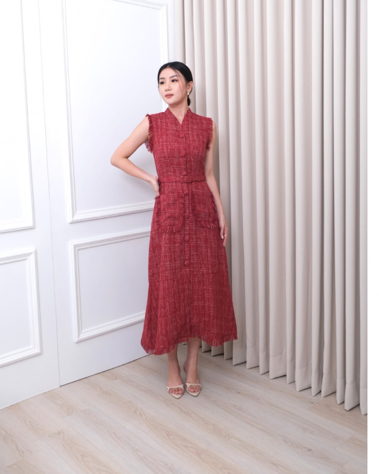 58056 LOUISA DRESS TWEED WITH BELT