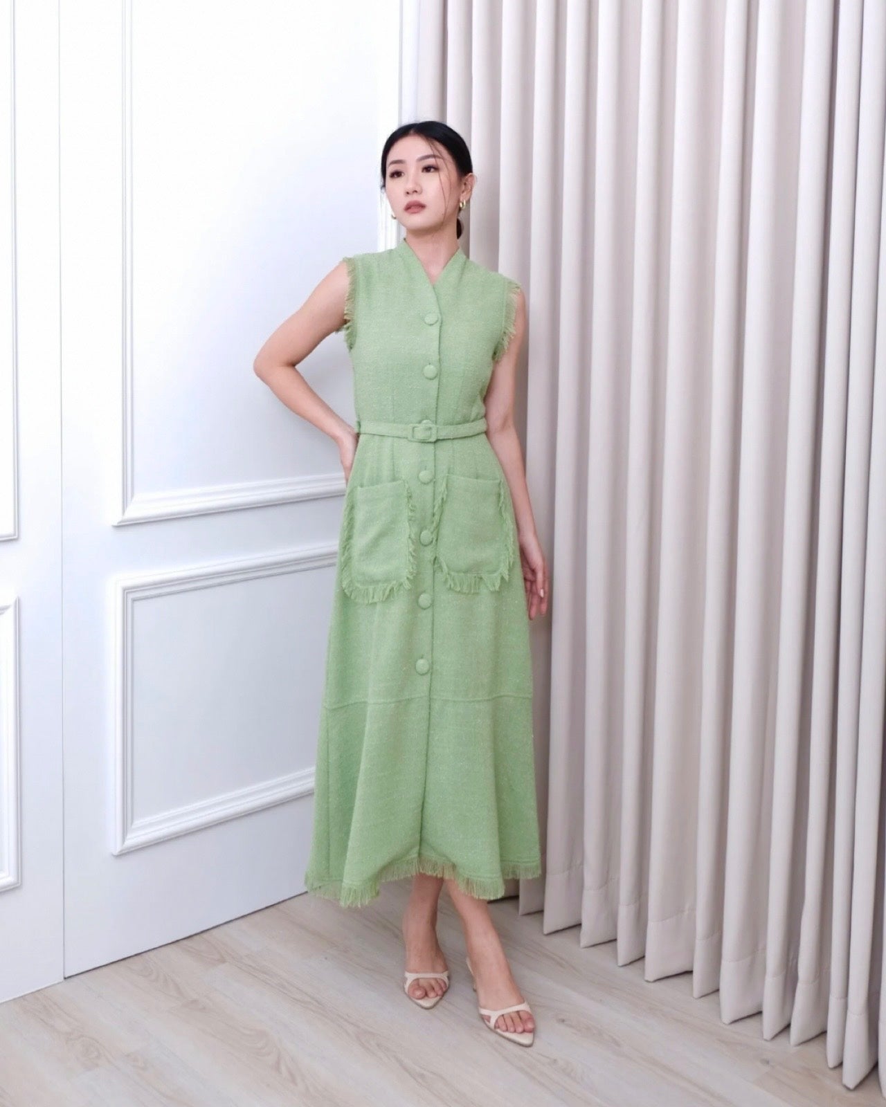 58056 LOUISA DRESS TWEED WITH BELT
