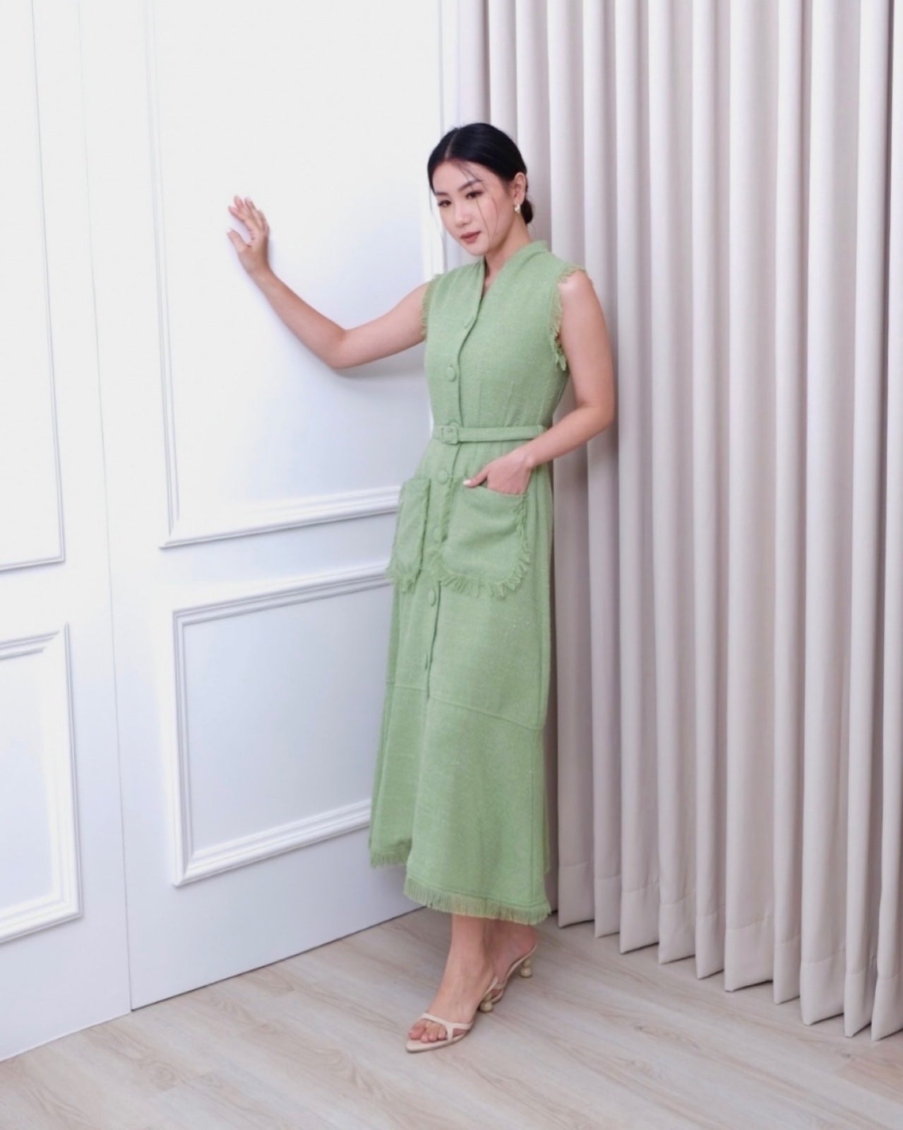 58056 LOUISA DRESS TWEED WITH BELT