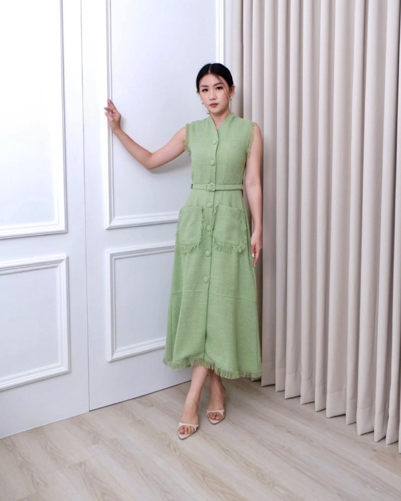 58056 LOUISA DRESS TWEED WITH BELT