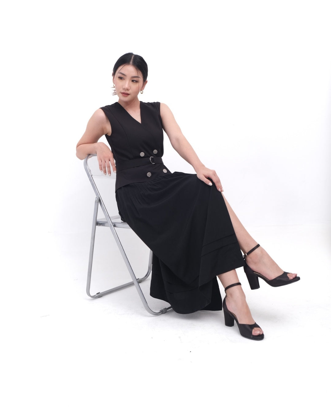 58051 LEYA DRESS RUFLLE WITH BELT