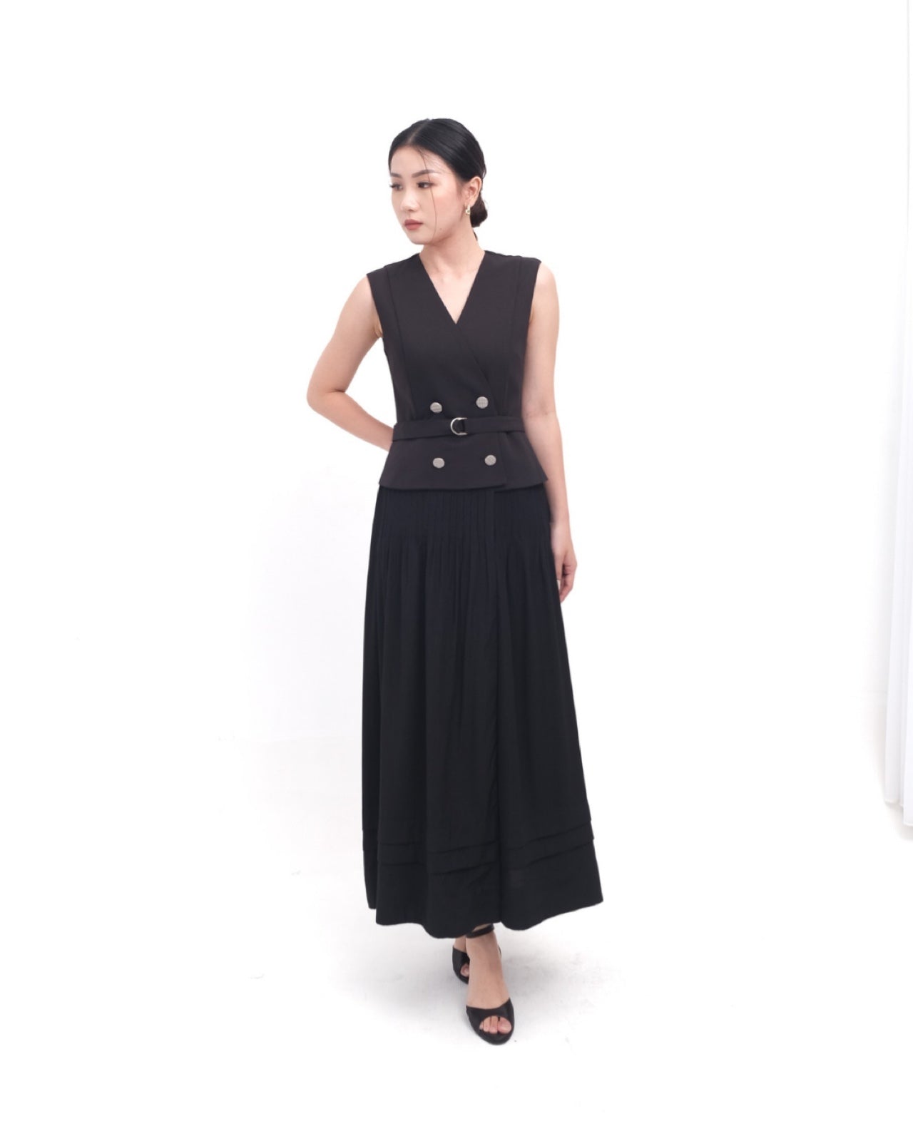 58051 LEYA DRESS RUFLLE WITH BELT
