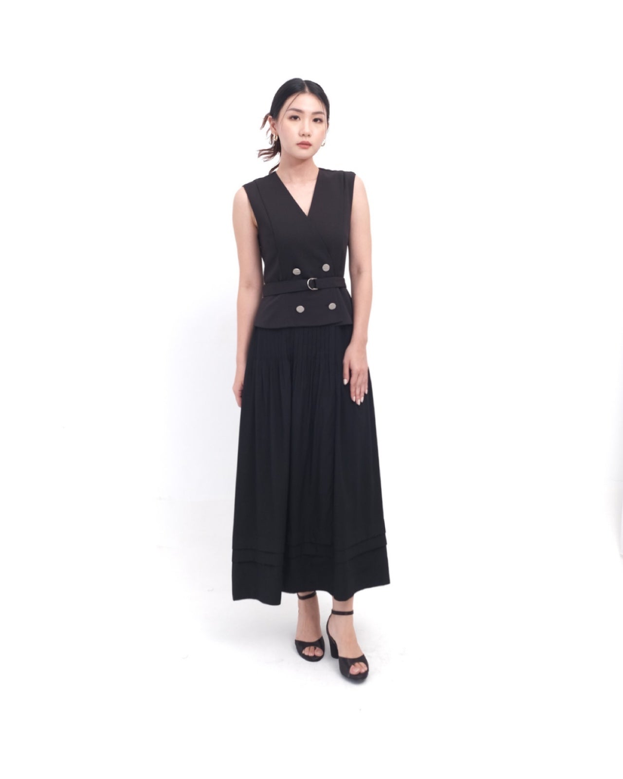 58051 LEYA DRESS RUFLLE WITH BELT