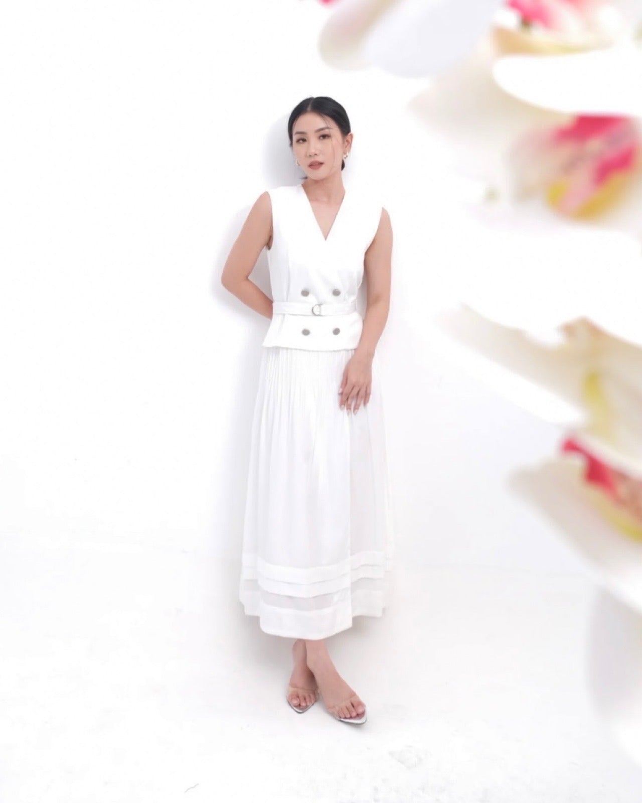 58051 LEYA DRESS RUFLLE WITH BELT