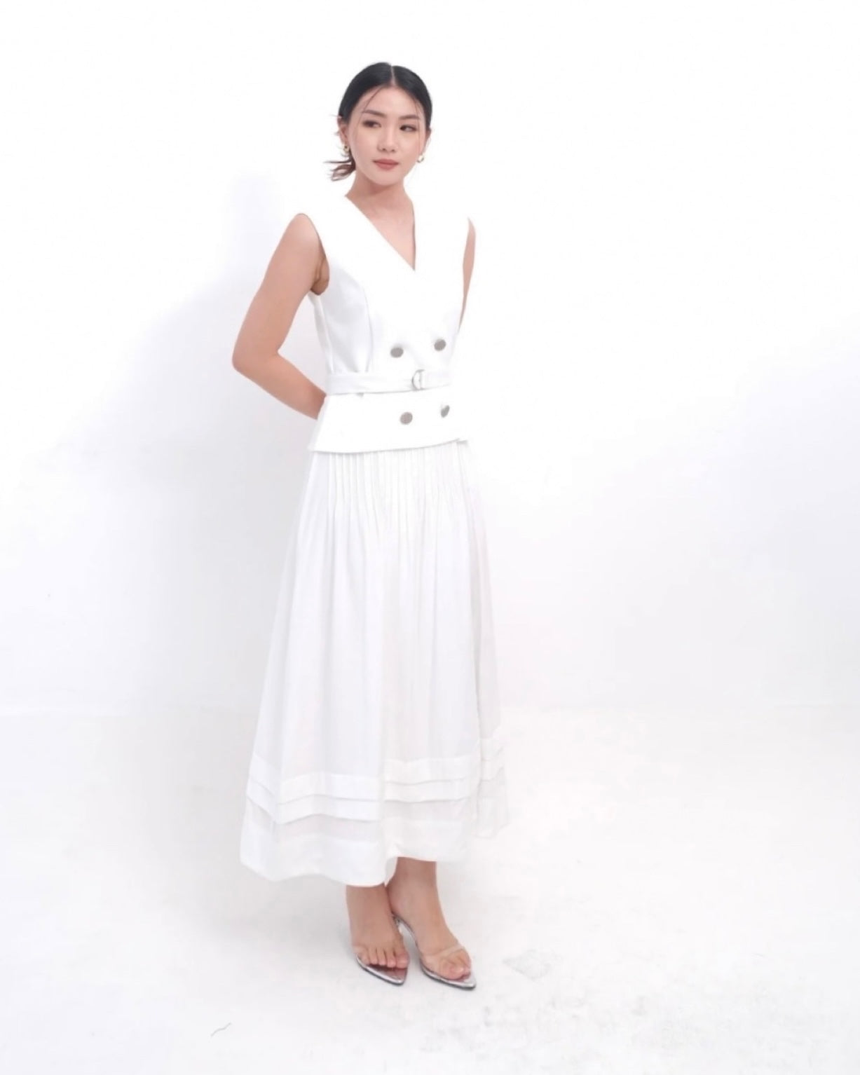 58051 LEYA DRESS RUFLLE WITH BELT