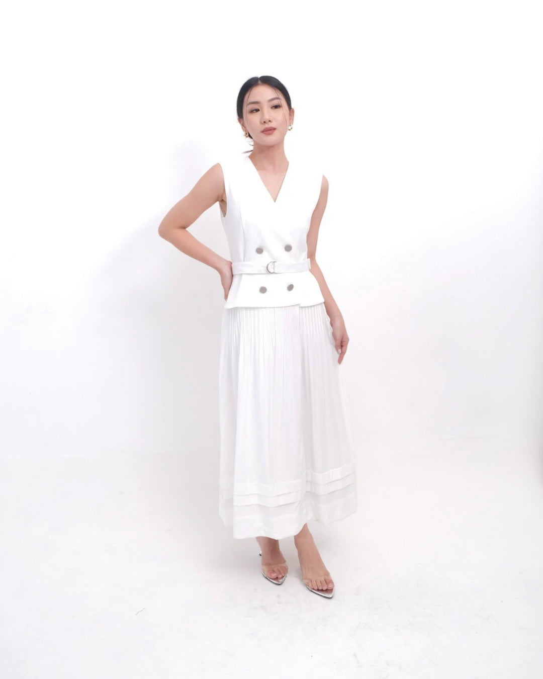 58051 LEYA DRESS RUFLLE WITH BELT