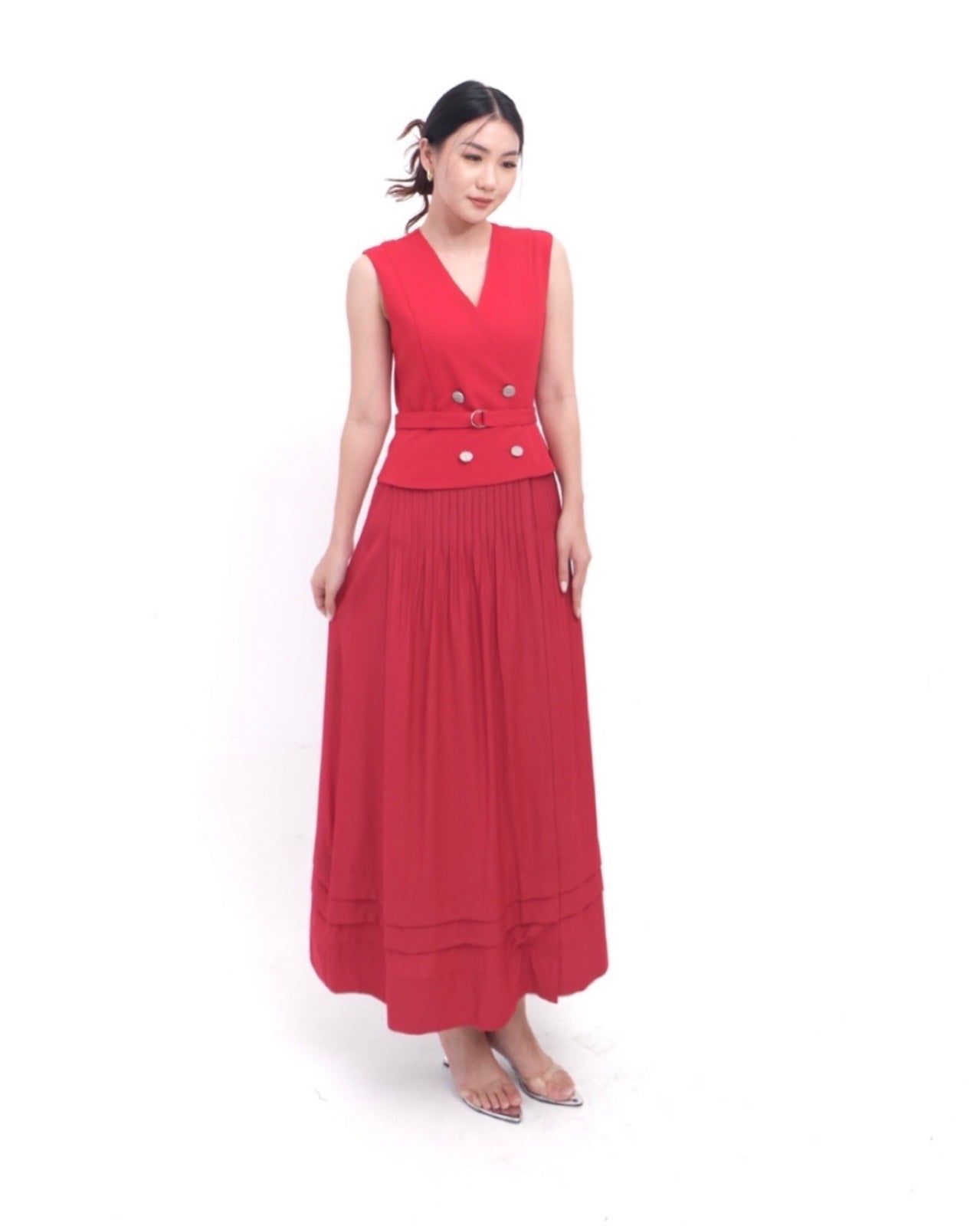 58051 LEYA DRESS RUFLLE WITH BELT
