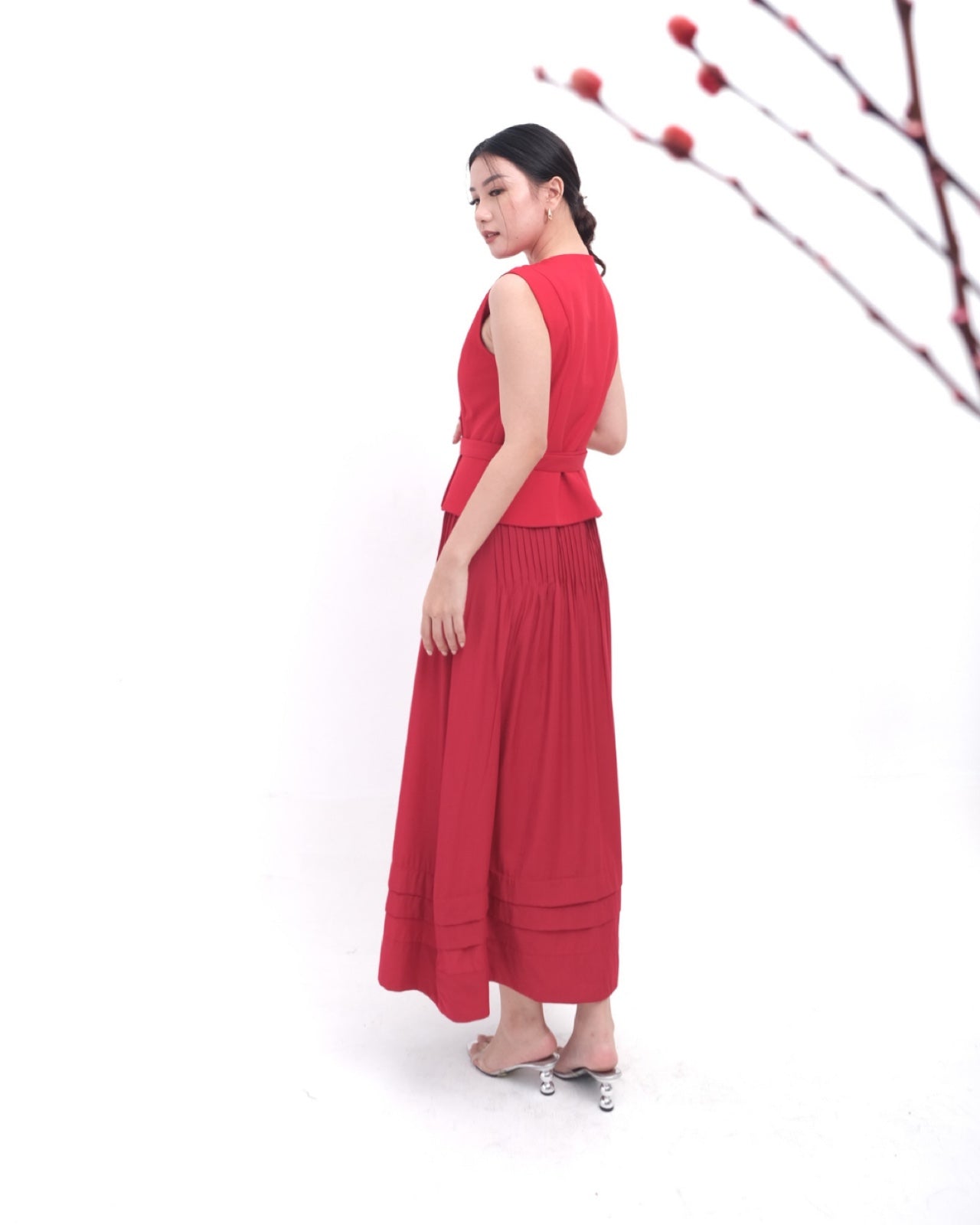 58051 LEYA DRESS RUFLLE WITH BELT