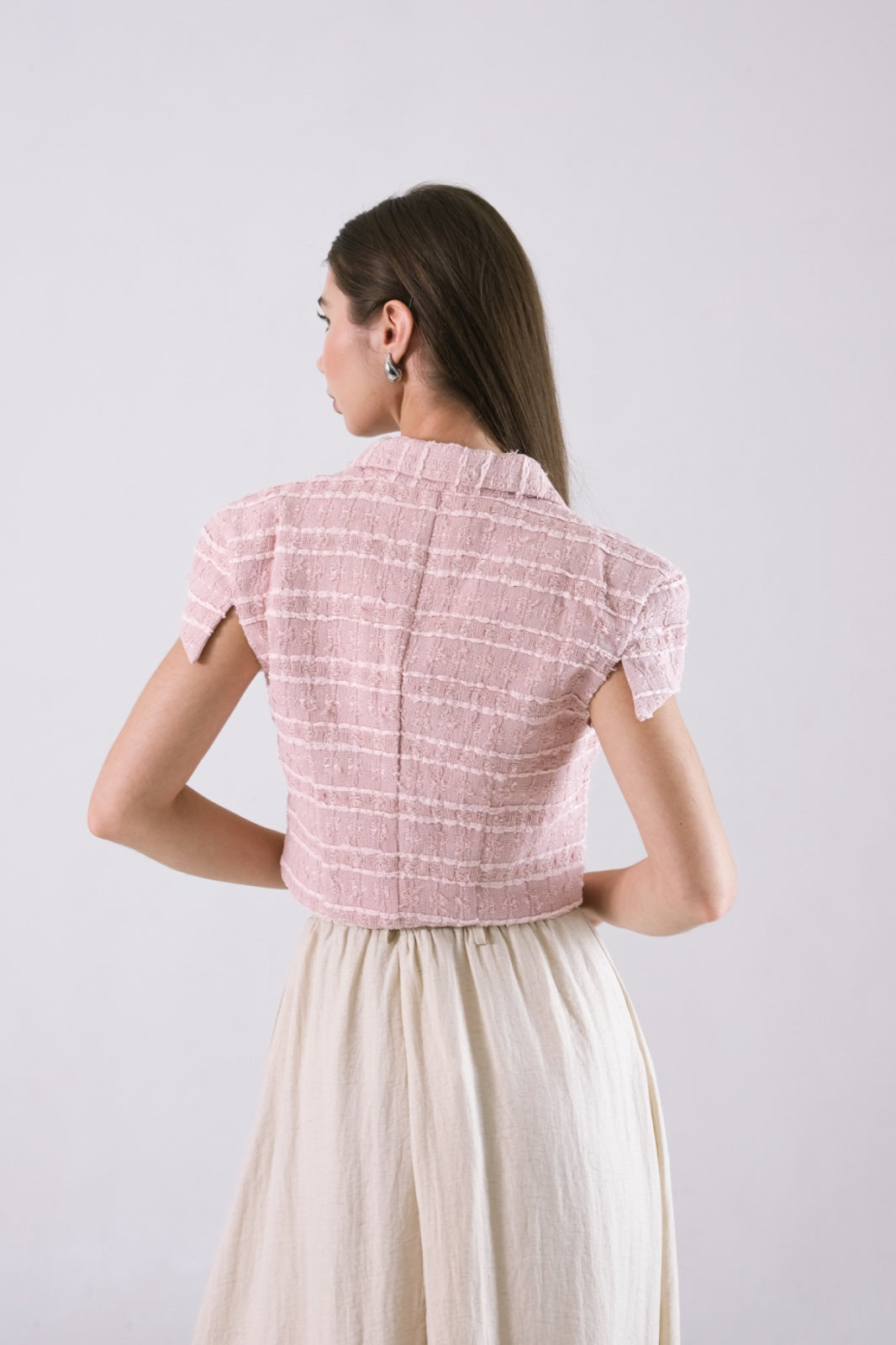 CARLA - BELLA TWEED OUTER / Blouse tweed crop