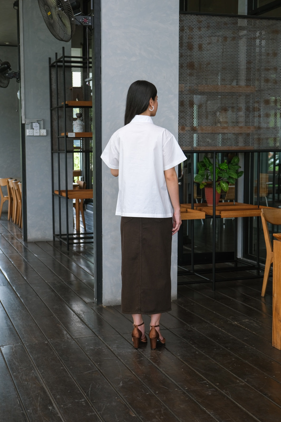 CARLA - BARBARA BROWN DENIM LONG SKIRT