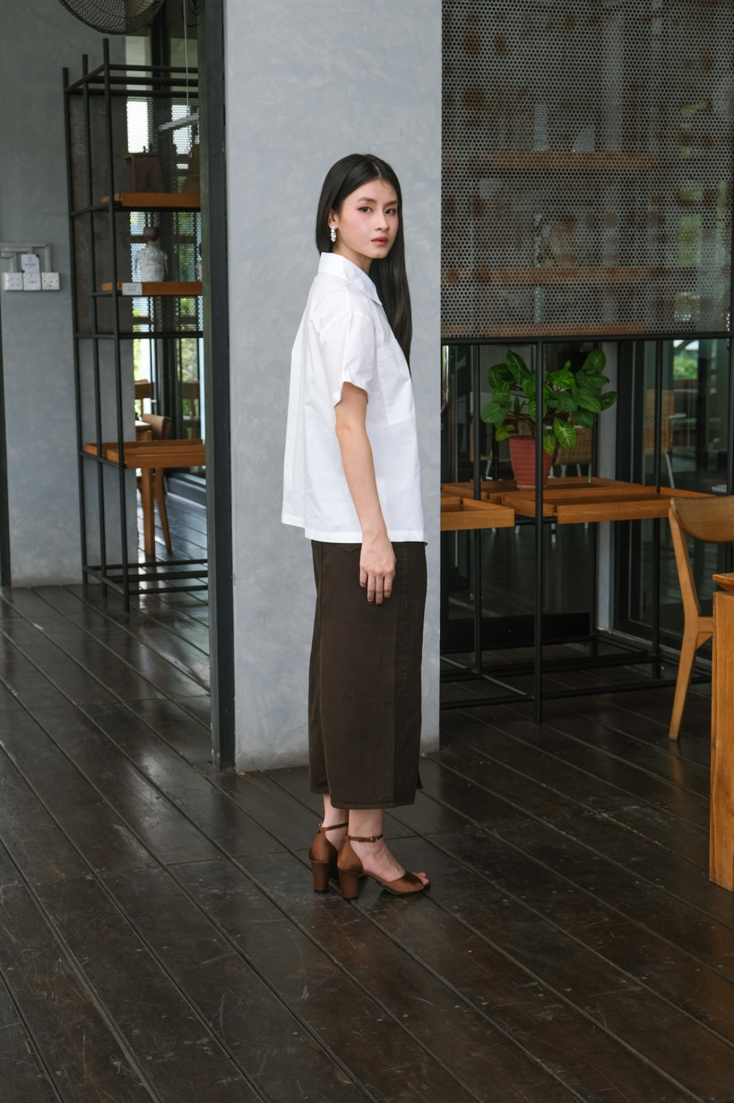CARLA - BARBARA BROWN DENIM LONG SKIRT
