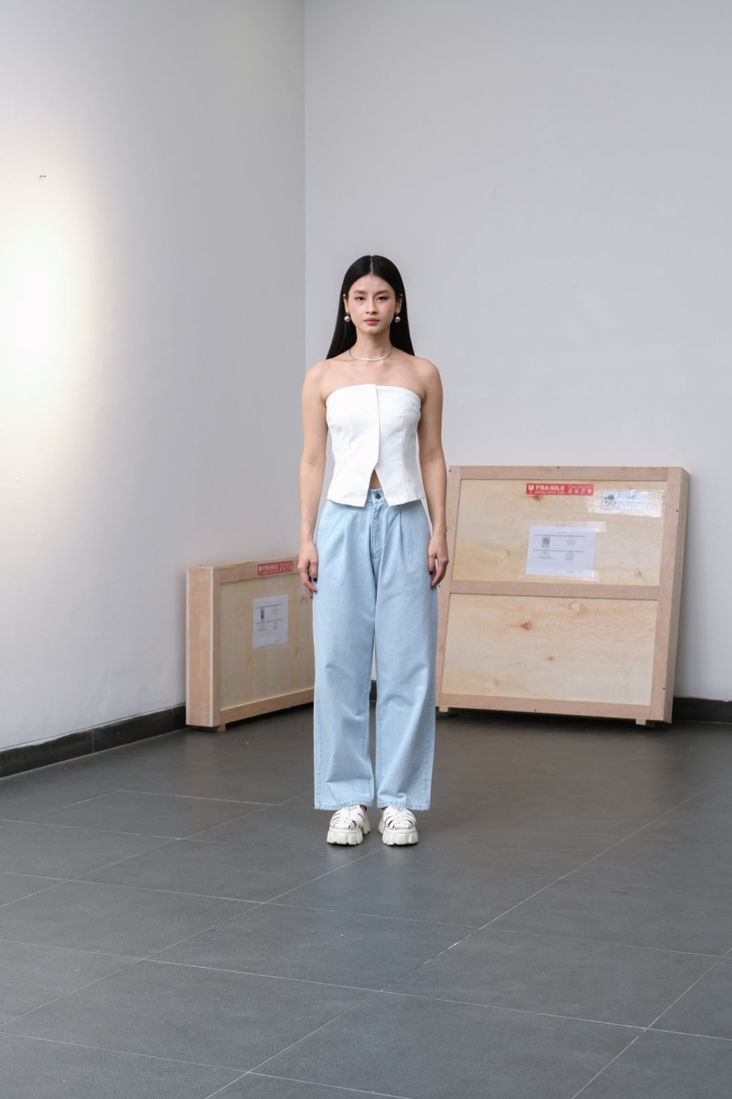 CARLA - BEVELIN DENIM FLARE PANT