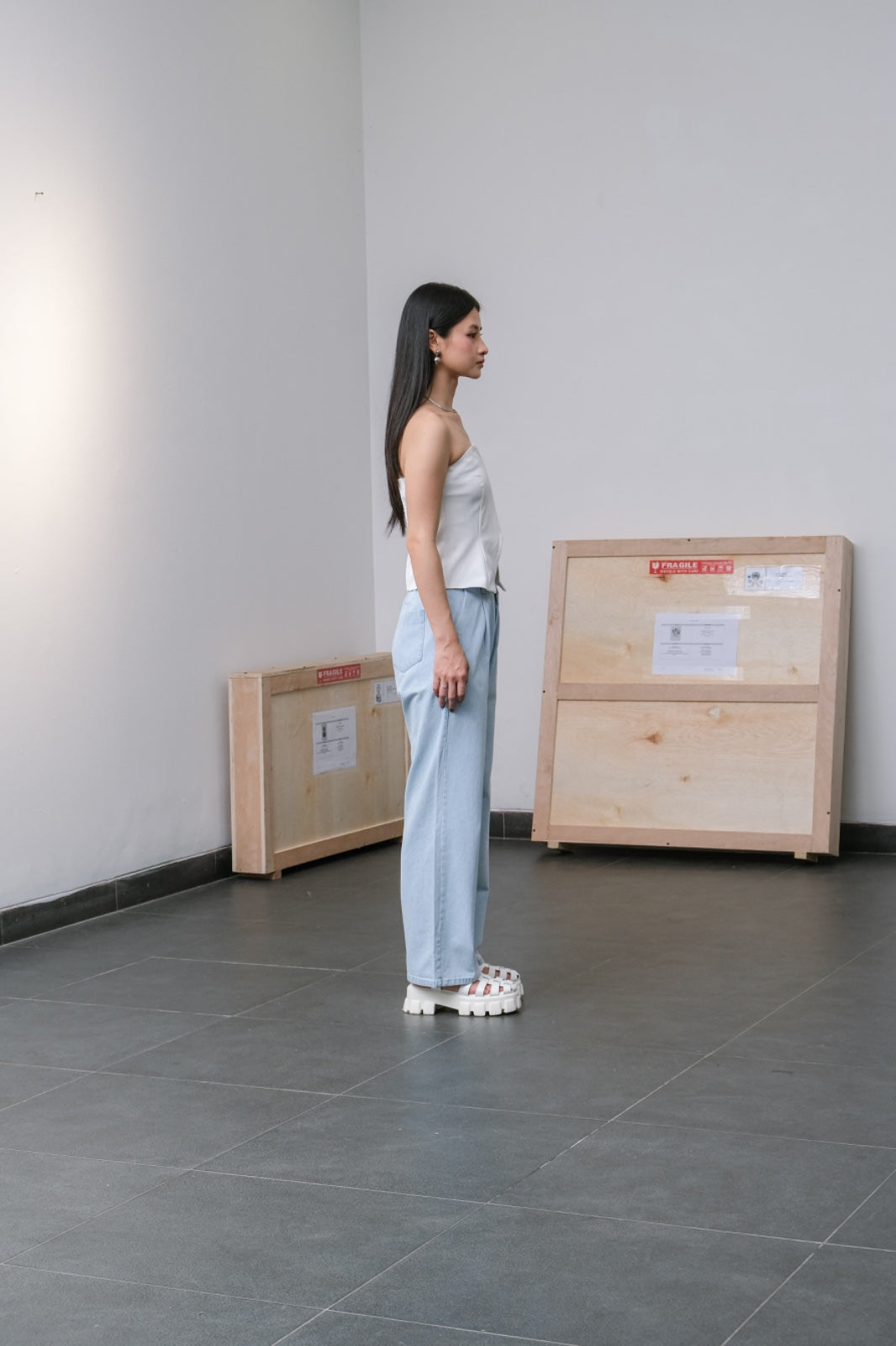 CARLA - BEVELIN DENIM FLARE PANT