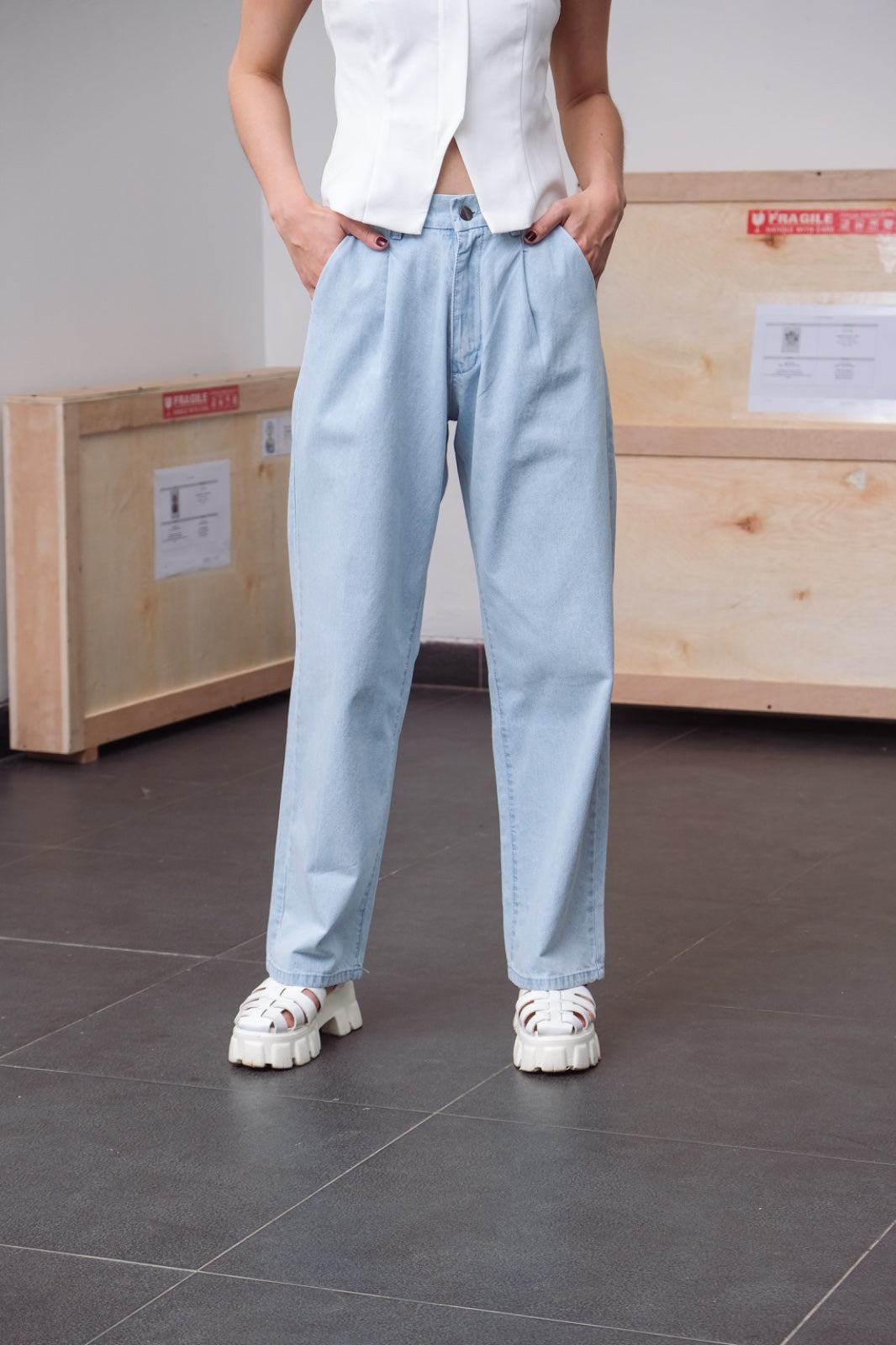 CARLA - BEVELIN DENIM FLARE PANT