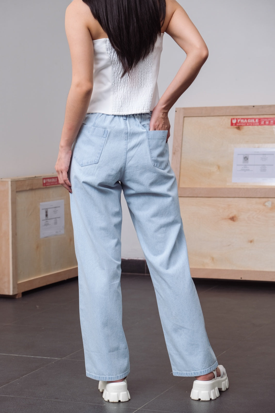 CARLA - BEVELIN DENIM FLARE PANT