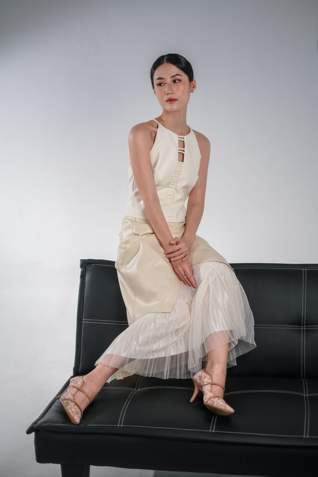 CARLA - 58075 KIARA FAUX LEATHER SKIRT ROK SPAN KULIT