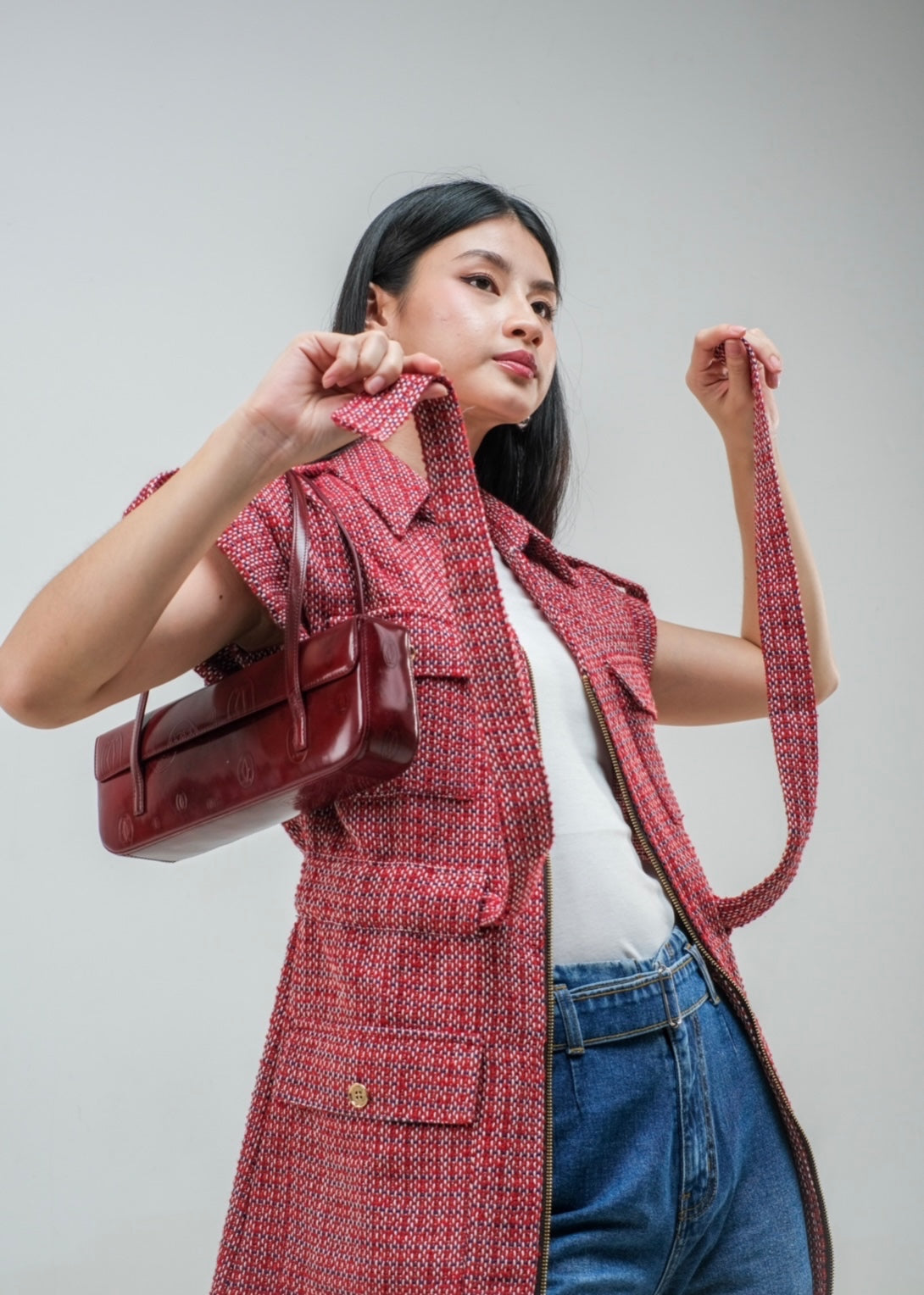 CARLA - BELVA TWEED DRESS / MINI DRESS TWEED SLETING FULL PINGGANG KARET / DRESS TWEED