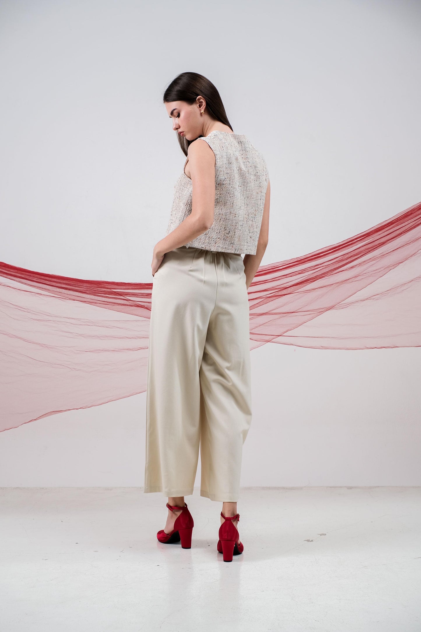 CARLA - 18058 LISA TWEED BLOUSE VEST