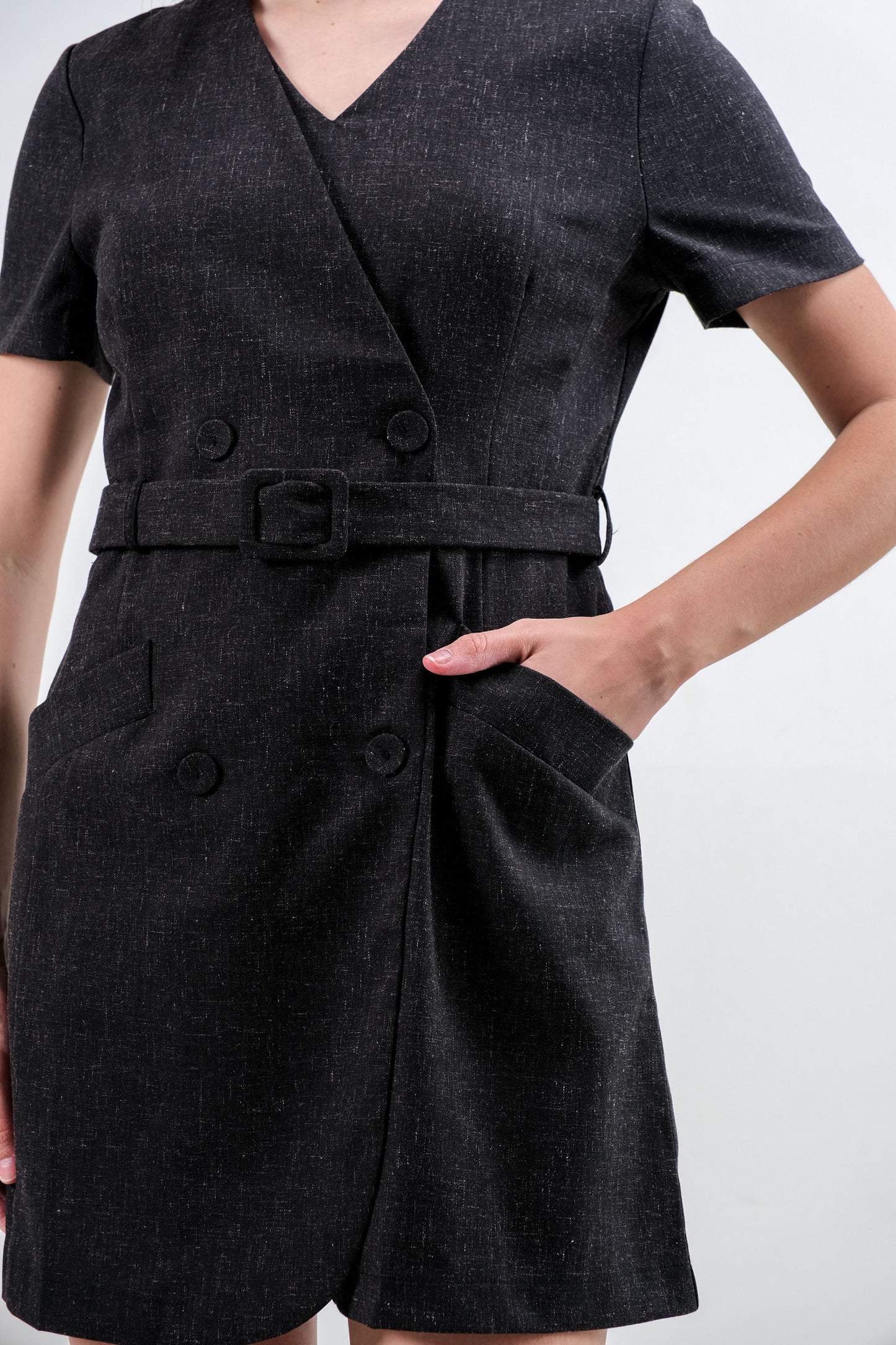 CARLA - 9008 KRISTIN LINEN JUMPSUIT WITH BELT