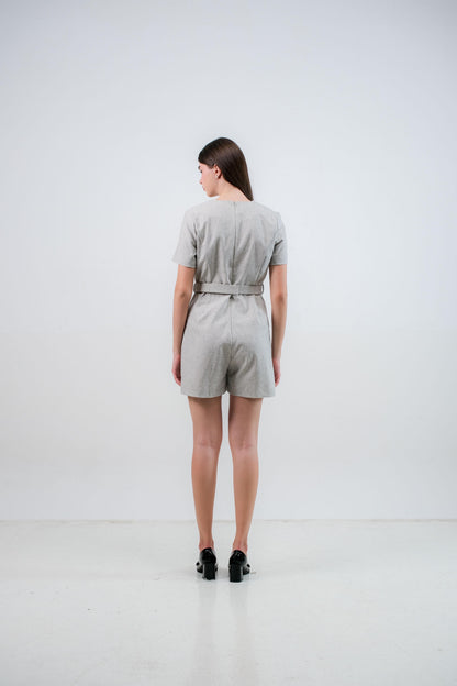 CARLA - 9008 KRISTIN LINEN JUMPSUIT WITH BELT