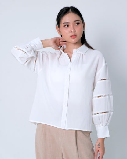 CARLA -  EUNICE BLOUSE/ KEMEJA LENGAN BALON KATUN SILK