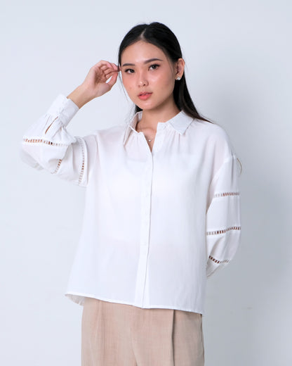 CARLA -  EUNICE BLOUSE/ KEMEJA LENGAN BALON KATUN SILK