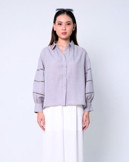 CARLA -  EUNICE BLOUSE/ KEMEJA LENGAN BALON KATUN SILK